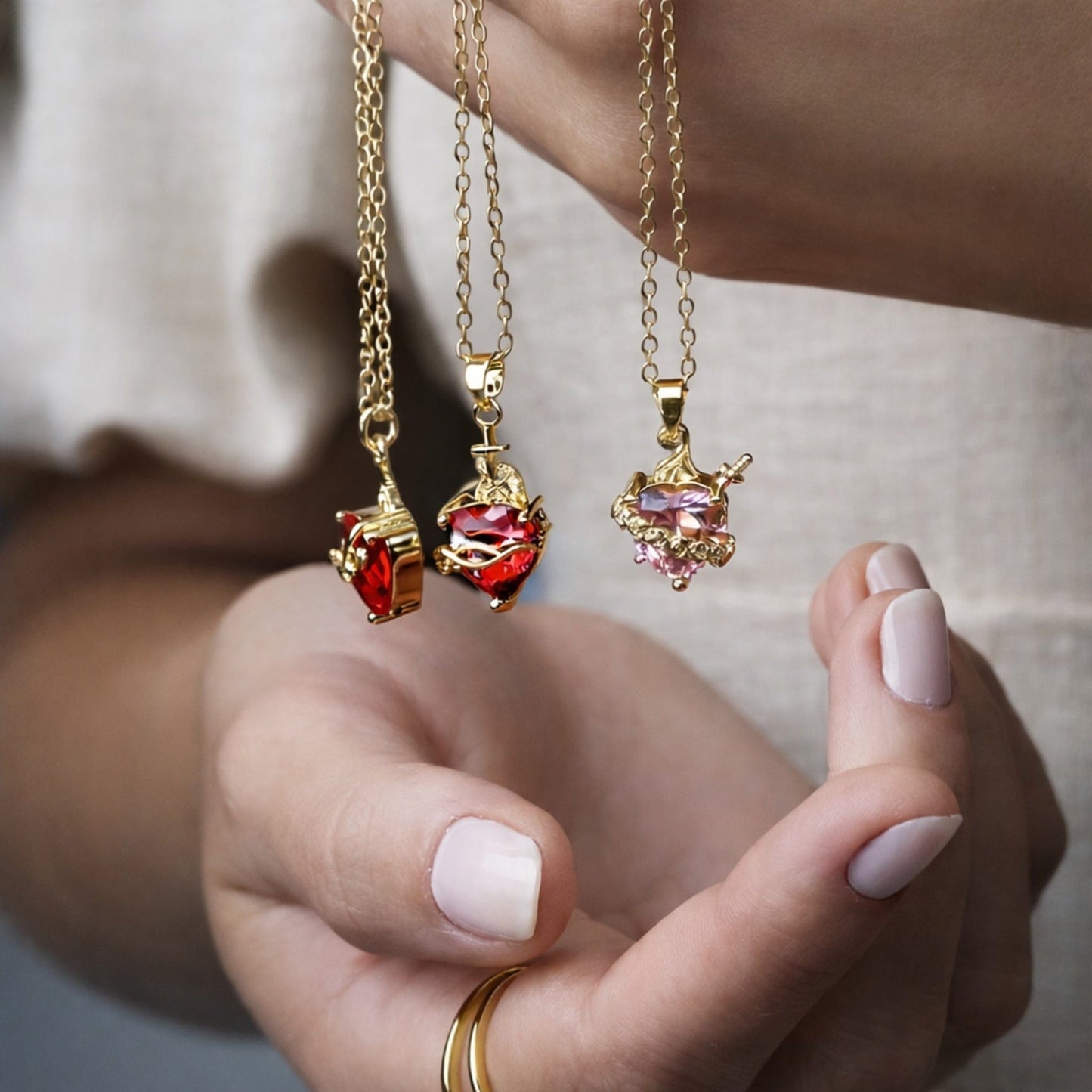 Valeria Montes Kit Sagrado e Imaculado Coração Kit de Collares Sagrado Corazón — Jesús y María