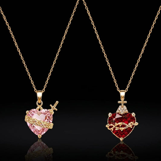 Valeria Montes Kit Sagrado e Imaculado Coração Kit de Collares Sagrado Corazón — Jesús y María