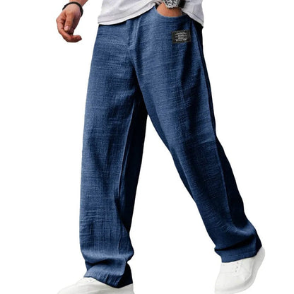Valeria Montes Kläder & Tillbehör S / Azul marino Mateo™ | Pantalones de hombre transpirables de corte recto