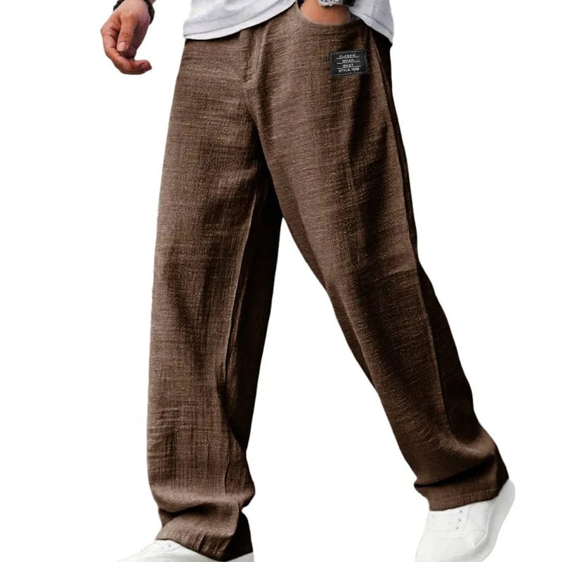 Valeria Montes Kläder & Tillbehör S / Marrón Mateo™ | Pantalones de hombre transpirables de corte recto