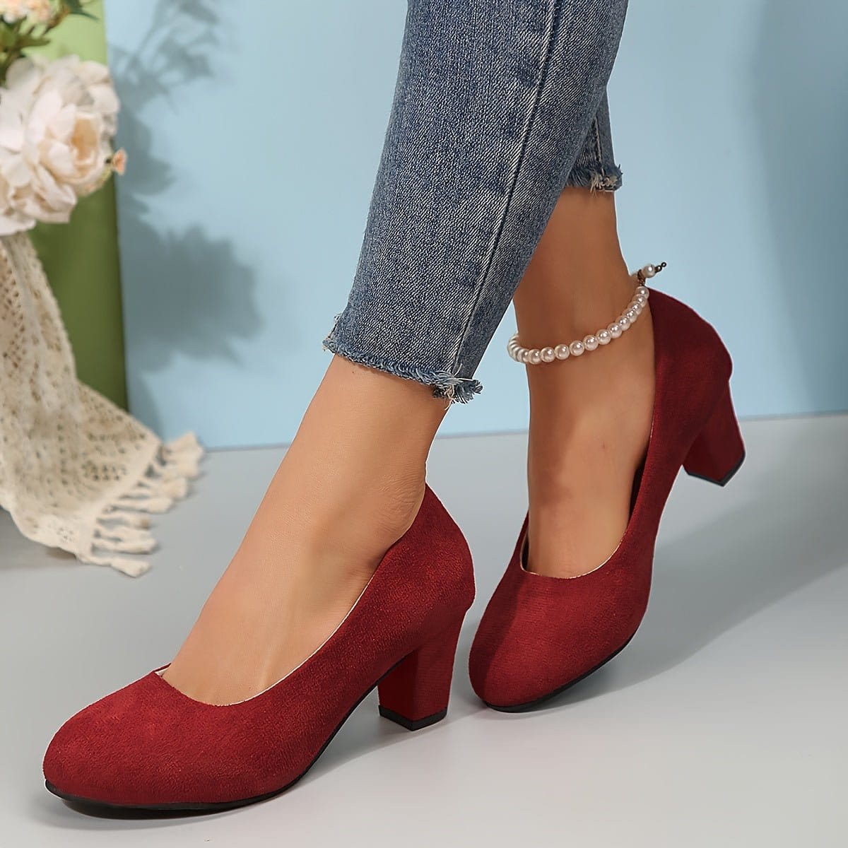 Valeria Montes Laura – Zapatos de tacón con puntera ancha y tacón estable para una comodidad sin dolor.