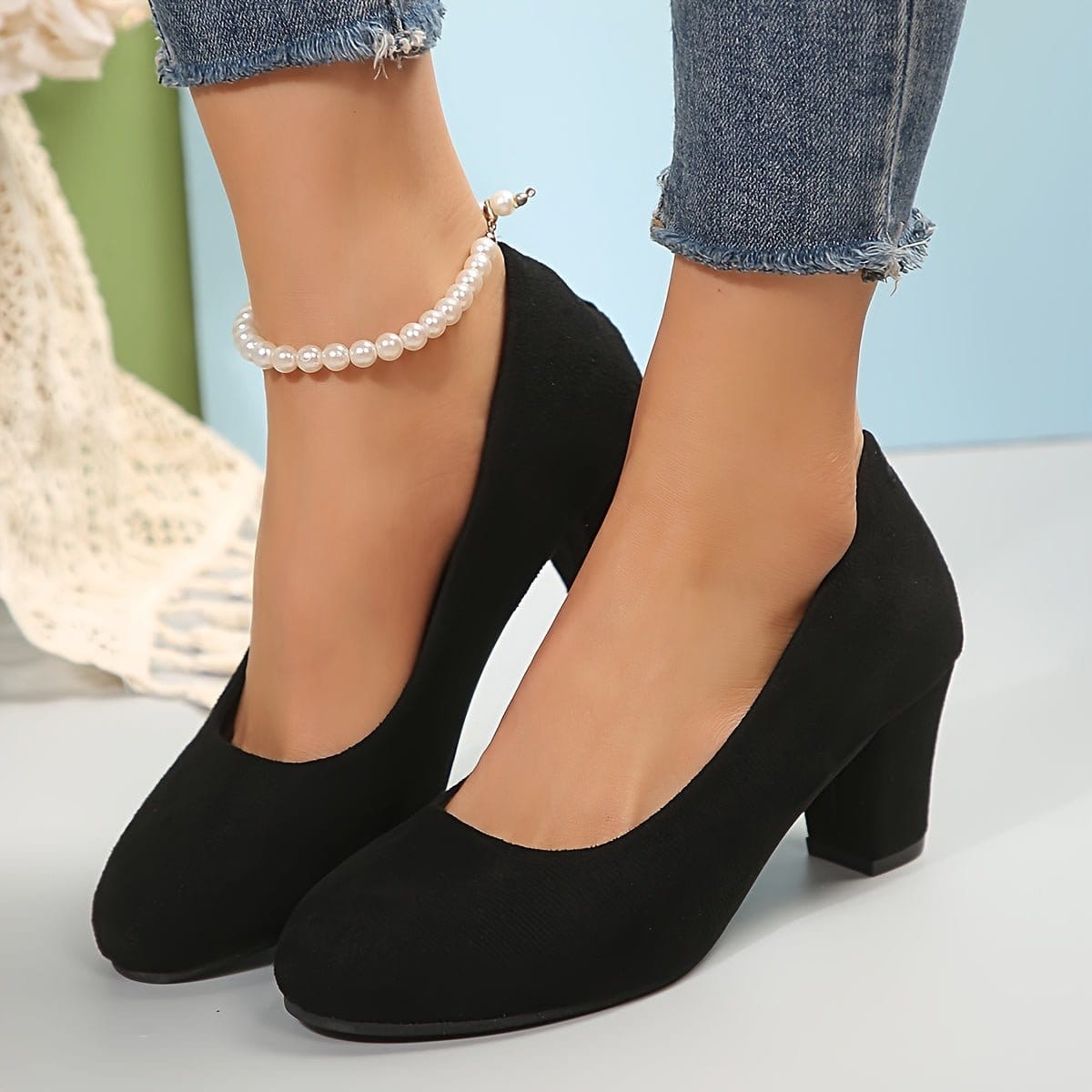 Valeria Montes Laura – Zapatos de tacón con puntera ancha y tacón estable para una comodidad sin dolor.