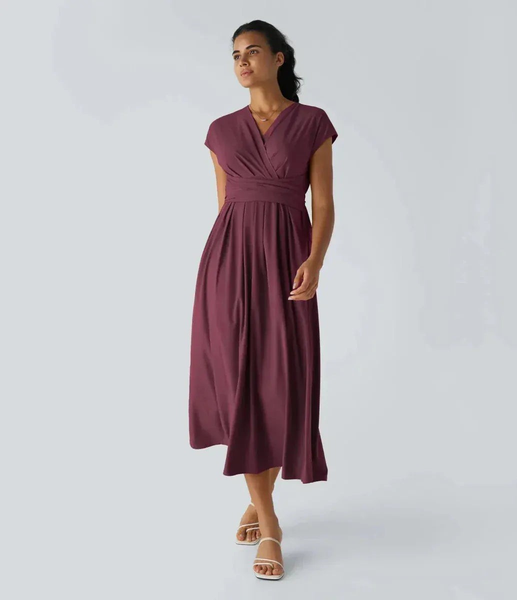 Valeria Montes Lila / XS Vestido Largo Fluido Elegante