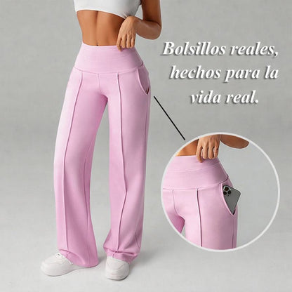 Valeria Montes Lorena™ | Pantalones de mujer de corte recto y cintura alta