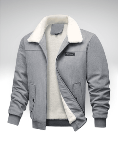 Valeria Montes M / Gris ANTONIO™║Abrigo de corduroy térmico
