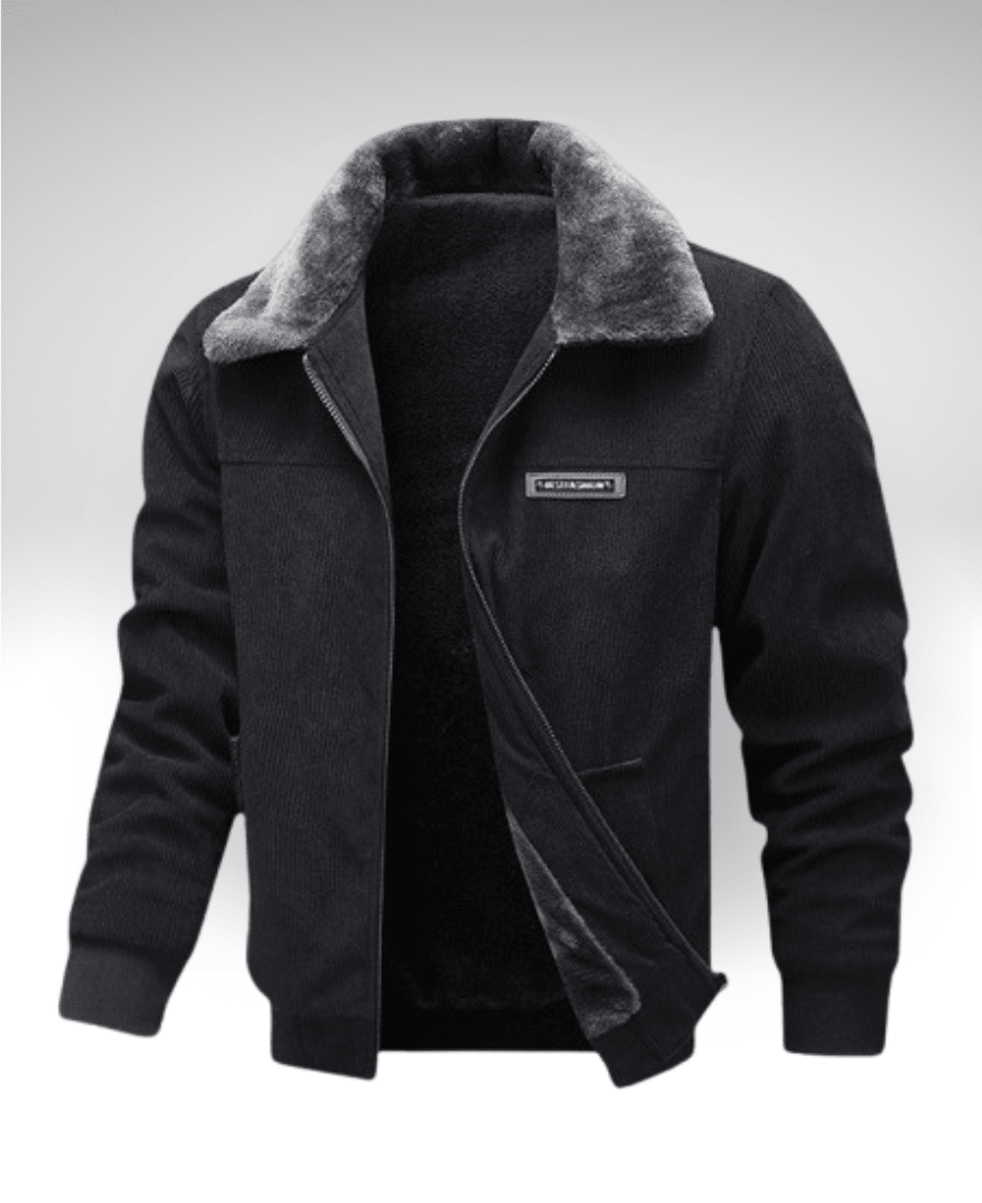 Valeria Montes M / Negro ANTONIO™║Abrigo de corduroy térmico