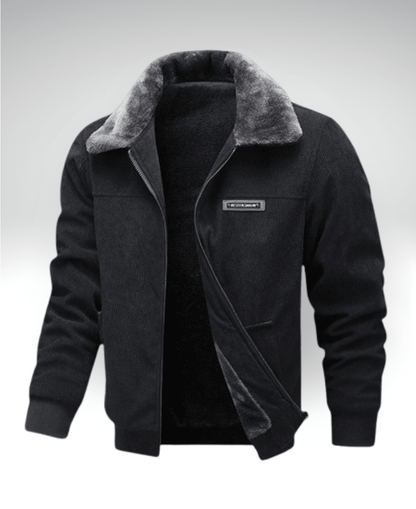 Valeria Montes M / Negro ANTONIO™║Abrigo de corduroy térmico