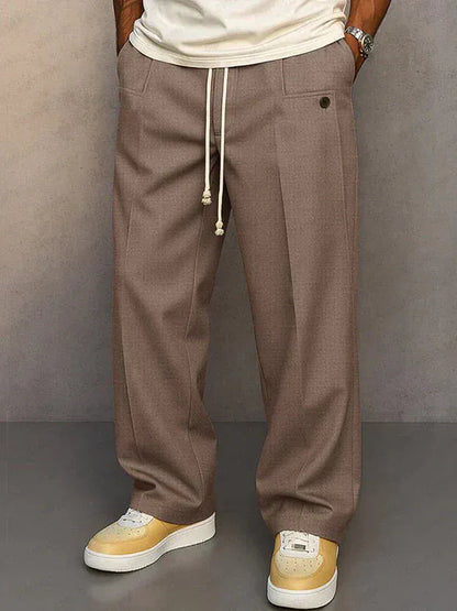 Valeria Montes Marrón Claro / M Sam | Pantalón elegante con cordón ajustable