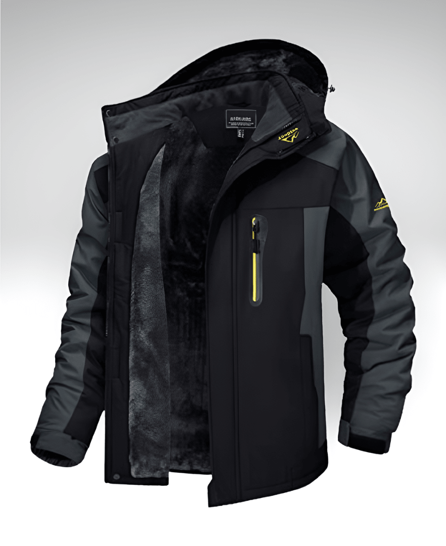 Valeria Montes Men's Jackets L / Negro TEO OUTDOOR™║Chaqueta térmica de invierno impermeable