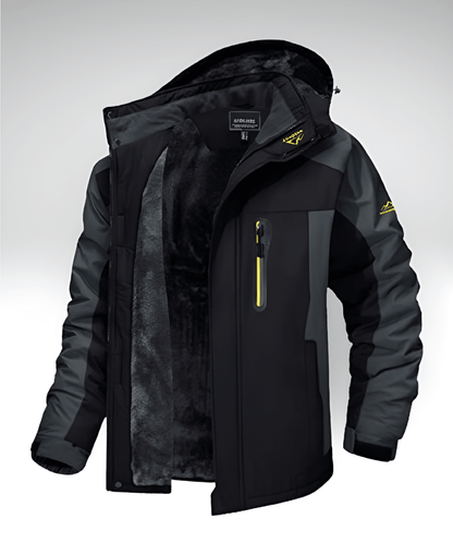 Valeria Montes Men's Jackets L / Negro TEO OUTDOOR™║Chaqueta térmica de invierno impermeable