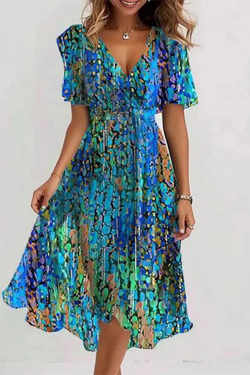 Valeria Montes Moda Femenina S / Azul Valeria | Vestido Elegante de Verano