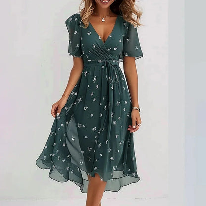 Valeria Montes Moda Femenina S / Verde Valeria | Vestido Elegante de Verano