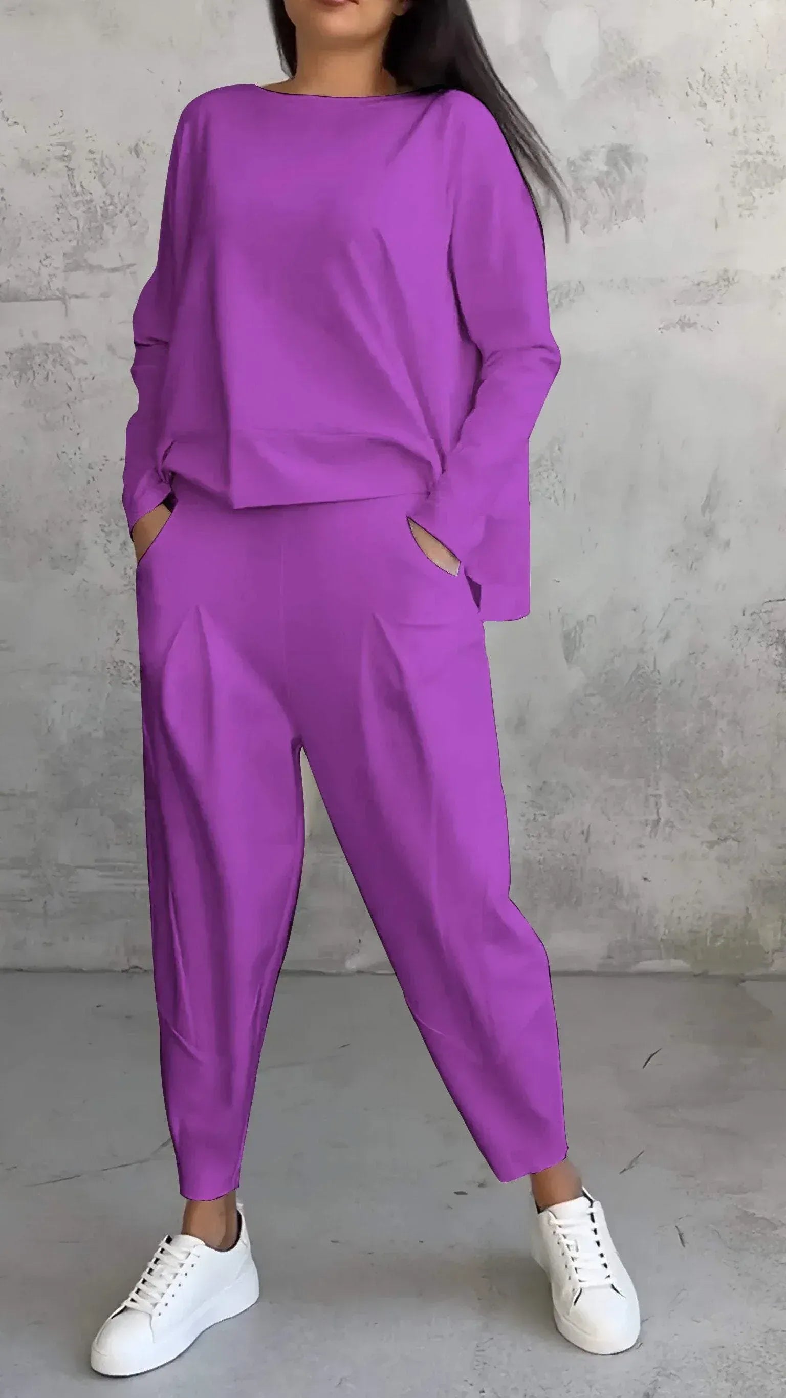 Valeria Montes Morado / S Nora™ | Conjunto cómodo de dos piezas