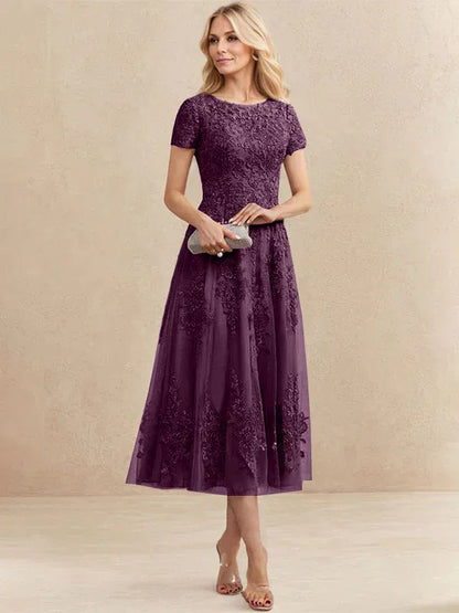 Valeria Montes Mother of the Bride Dresses Uva / 32 Elena | Vestido Midi de Encaje