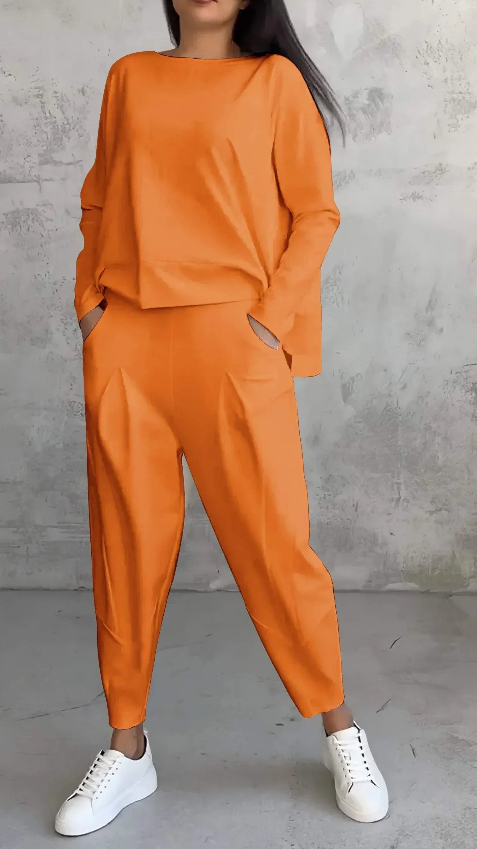 Valeria Montes Naranja / S Nora™ | Conjunto cómodo de dos piezas