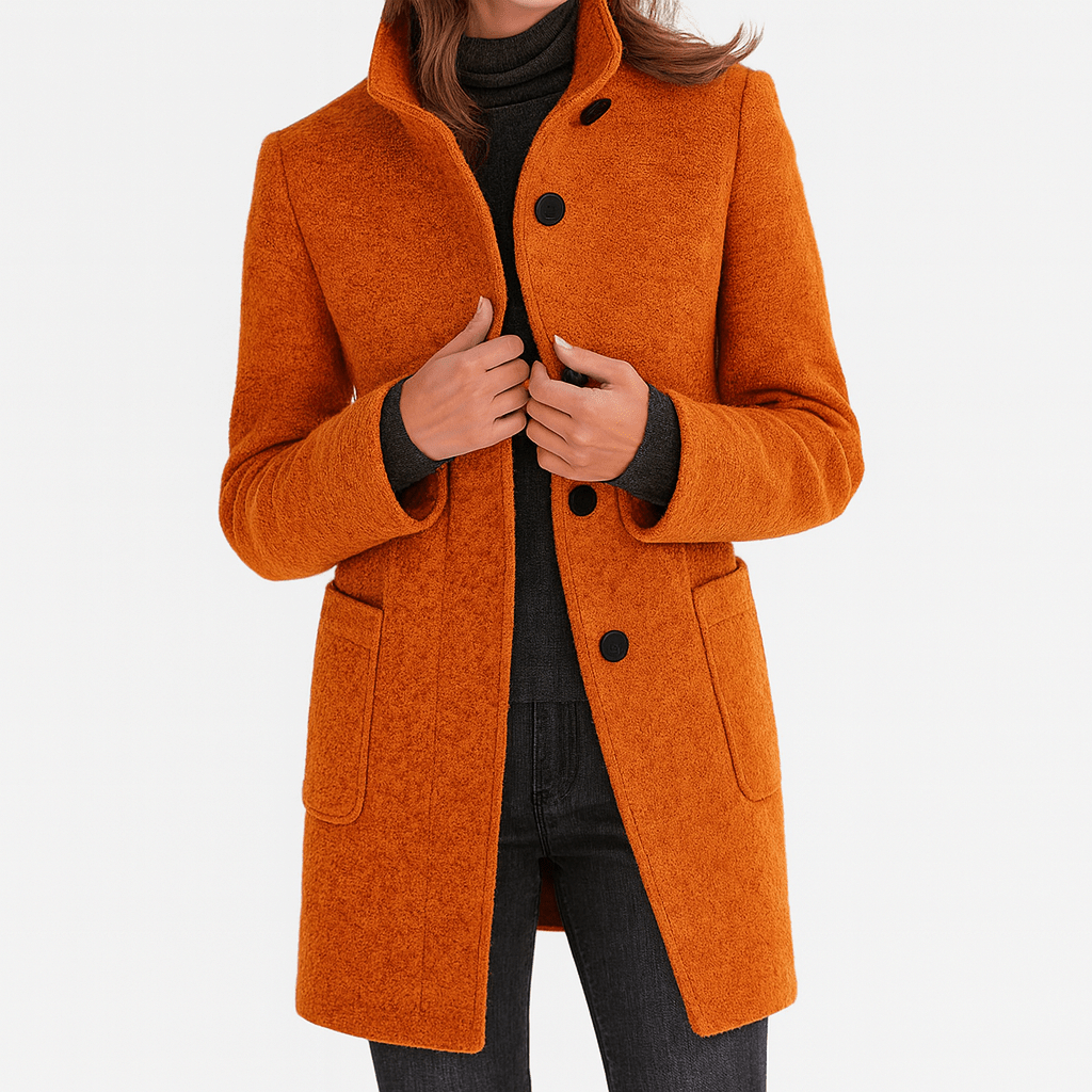 Valeria Montes Naranja / S Stella | Elegante abrigo de invierno