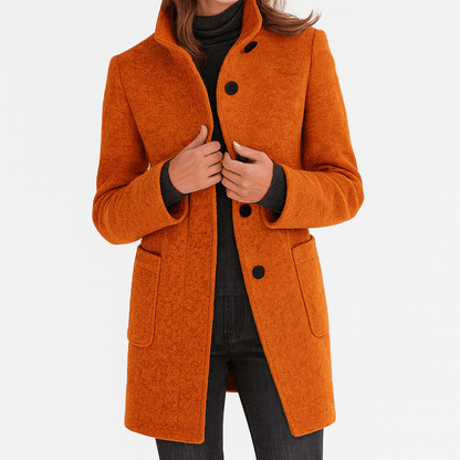 Valeria Montes Naranja / S Stella | Elegante abrigo de invierno