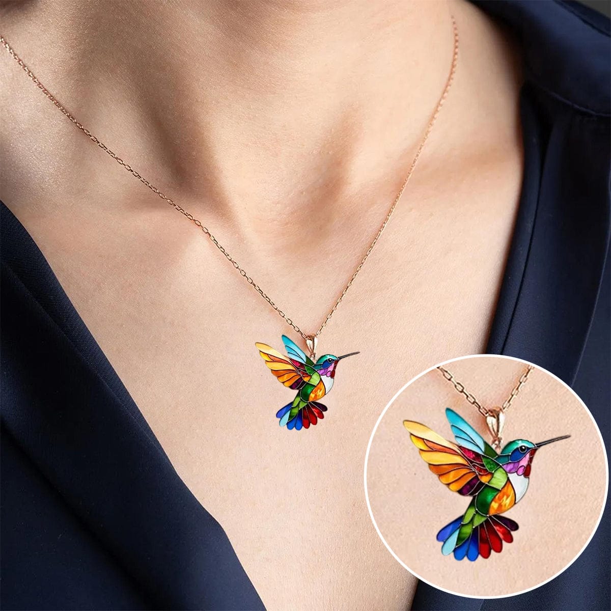 Valeria Montes Necklaces Beautiful Hummingbird Necklace with Bonus Earrings – Limited Time Offer