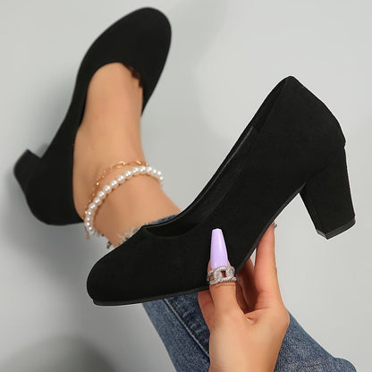 Valeria Montes Negro / 35 Laura – Zapatos de tacón con puntera ancha y tacón estable para una comodidad sin dolor.