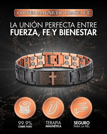 Valeria Montes Negro Brazalete Magnético de Cobre