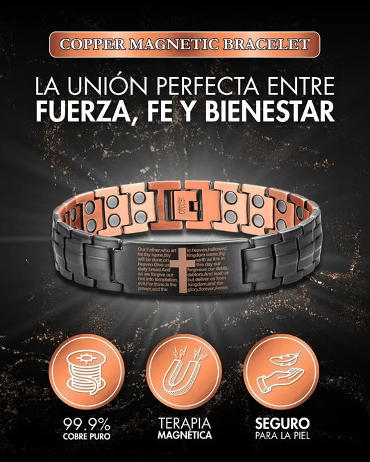 Valeria Montes Negro Brazalete Magnético de Cobre