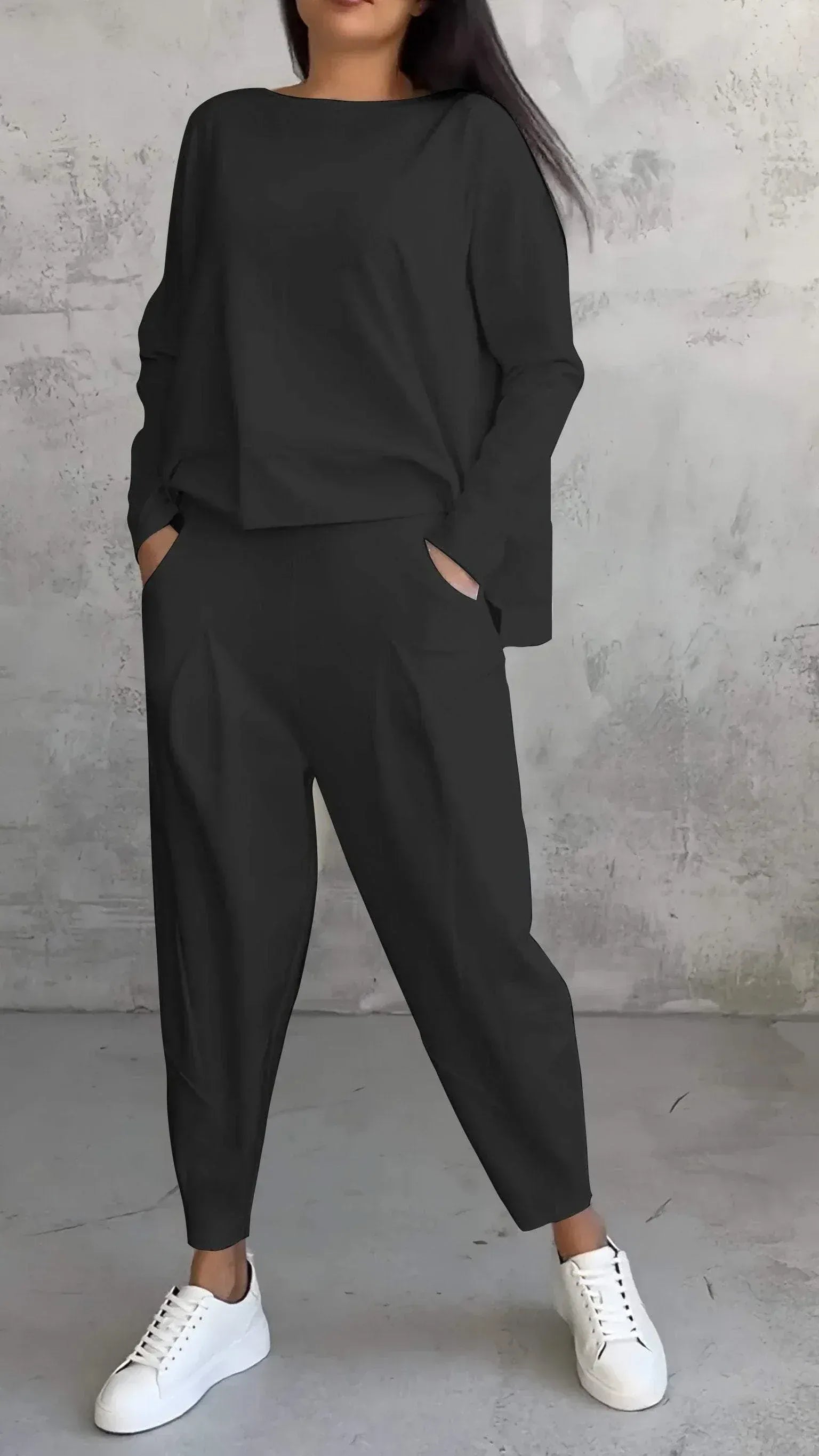 Valeria Montes Negro / S Nora™ | Conjunto cómodo de dos piezas