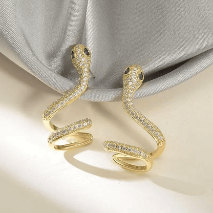 Valeria Montes Oro Pendientes de Serpiente
