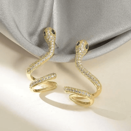 Valeria Montes Oro Pendientes de Serpiente