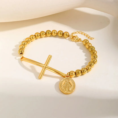 Valeria Montes Oro Pulsera de Placa Ovalada San Benito