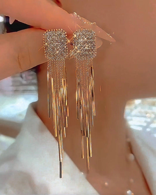 Valeria Montes Pendientes Cascada Brillantes