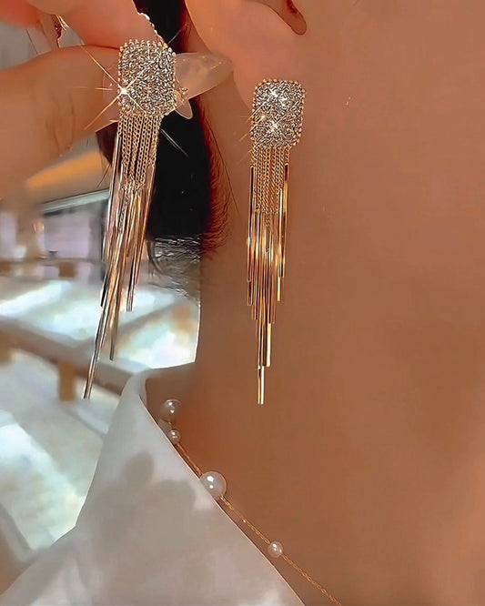 Valeria Montes Pendientes Cascada Brillantes