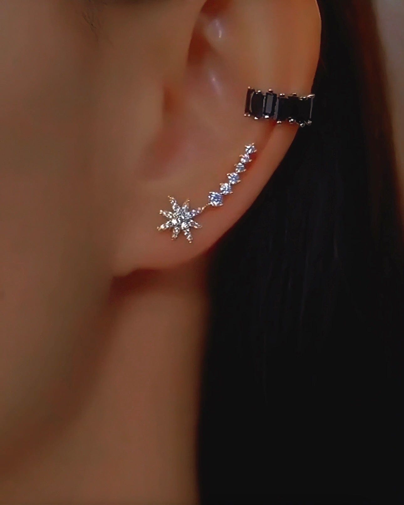 Valeria Montes Pendientes con Estrella Fugaz Brillante