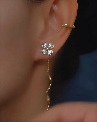 Valeria Montes Pendientes con flor brillante para mujer