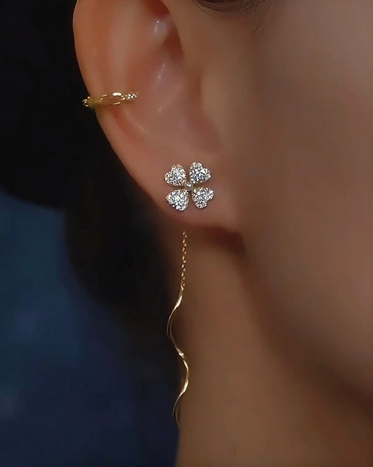 Valeria Montes Pendientes con flor brillante para mujer