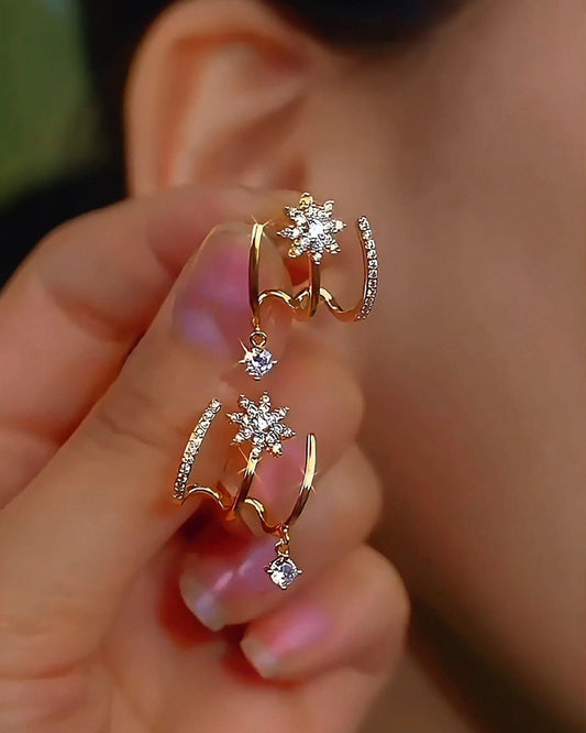 Valeria Montes Pendientes con garra brillantes para mujer