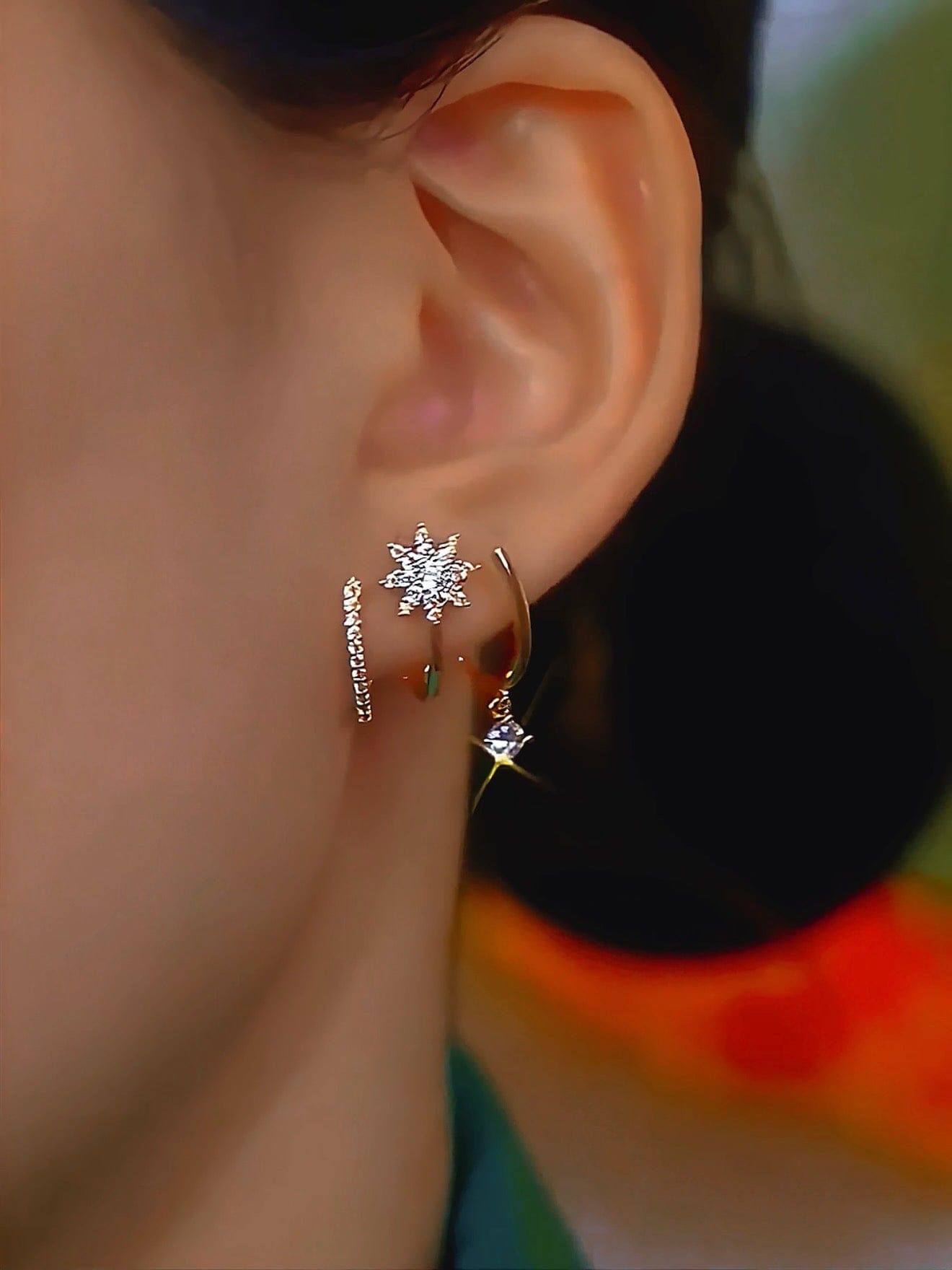 Valeria Montes Pendientes con garra brillantes para mujer