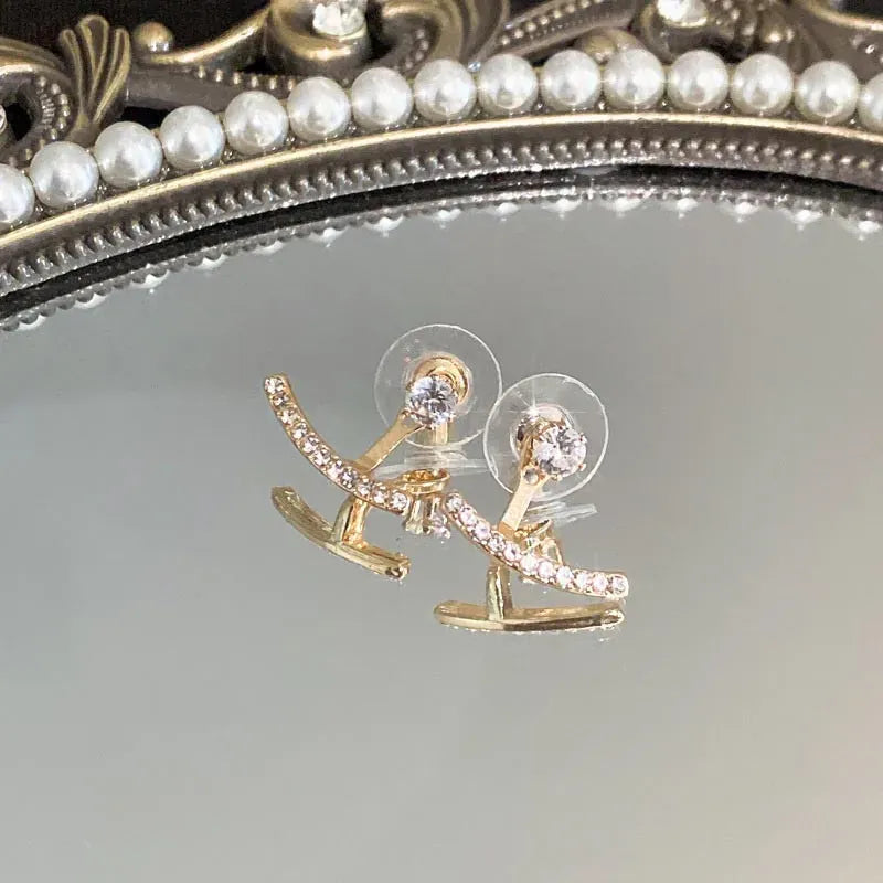 Valeria Montes Pendientes de cristal de lujo con luz coreana para mujer, joyería elegante de moda, regalo de fiesta diario, novedad de 2023
