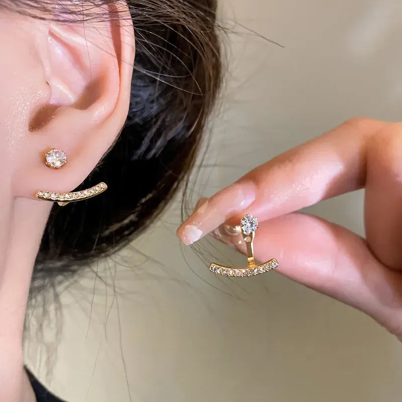 Valeria Montes Pendientes de cristal de lujo con luz coreana para mujer, joyería elegante de moda, regalo de fiesta diario, novedad de 2023