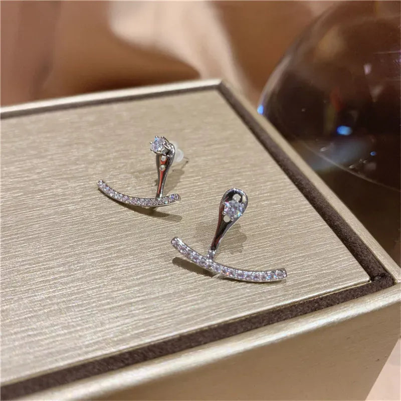 Valeria Montes Pendientes de cristal de lujo con luz coreana para mujer, joyería elegante de moda, regalo de fiesta diario, novedad de 2023