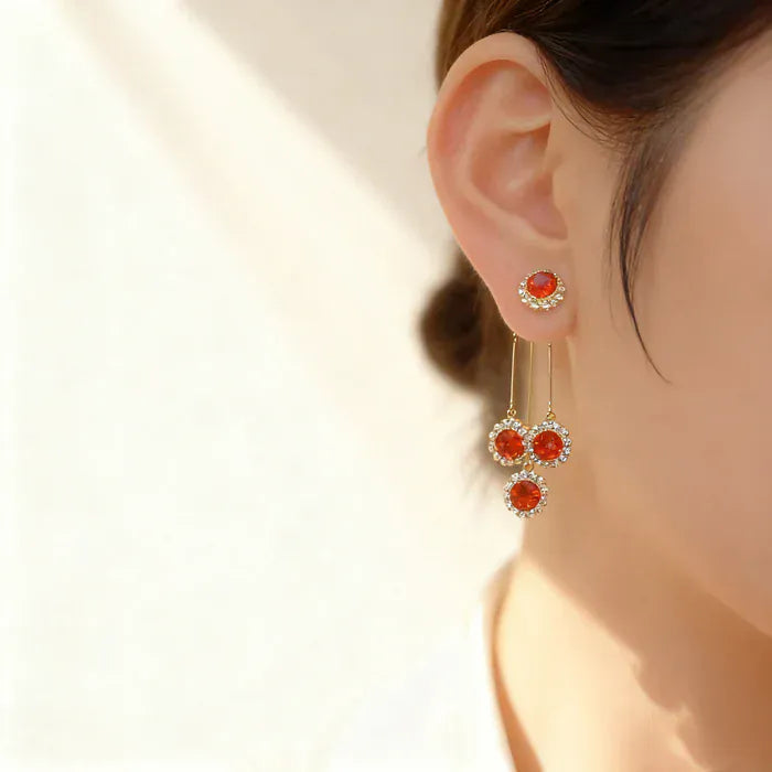 Valeria Montes Pendientes de flores con colgantes