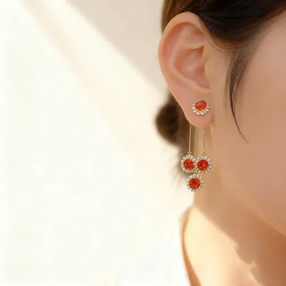 Valeria Montes Pendientes de flores con colgantes