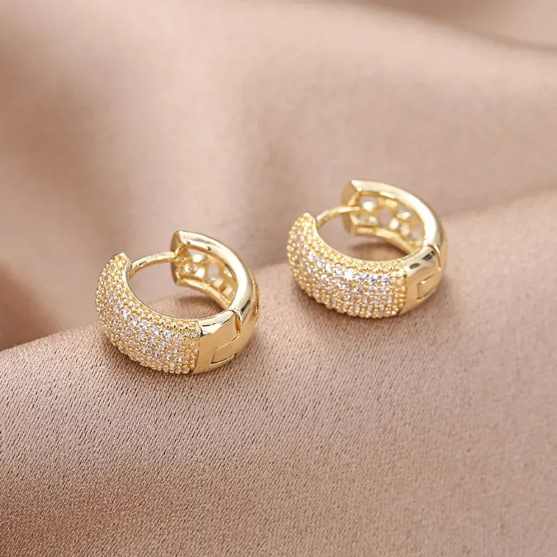 Valeria Montes Pendientes de plata de ley 925 con circonita cúbica para mujer, pendientes circulares redondos pequeños de diseño vintage, joyería hipoalergénica para fiesta