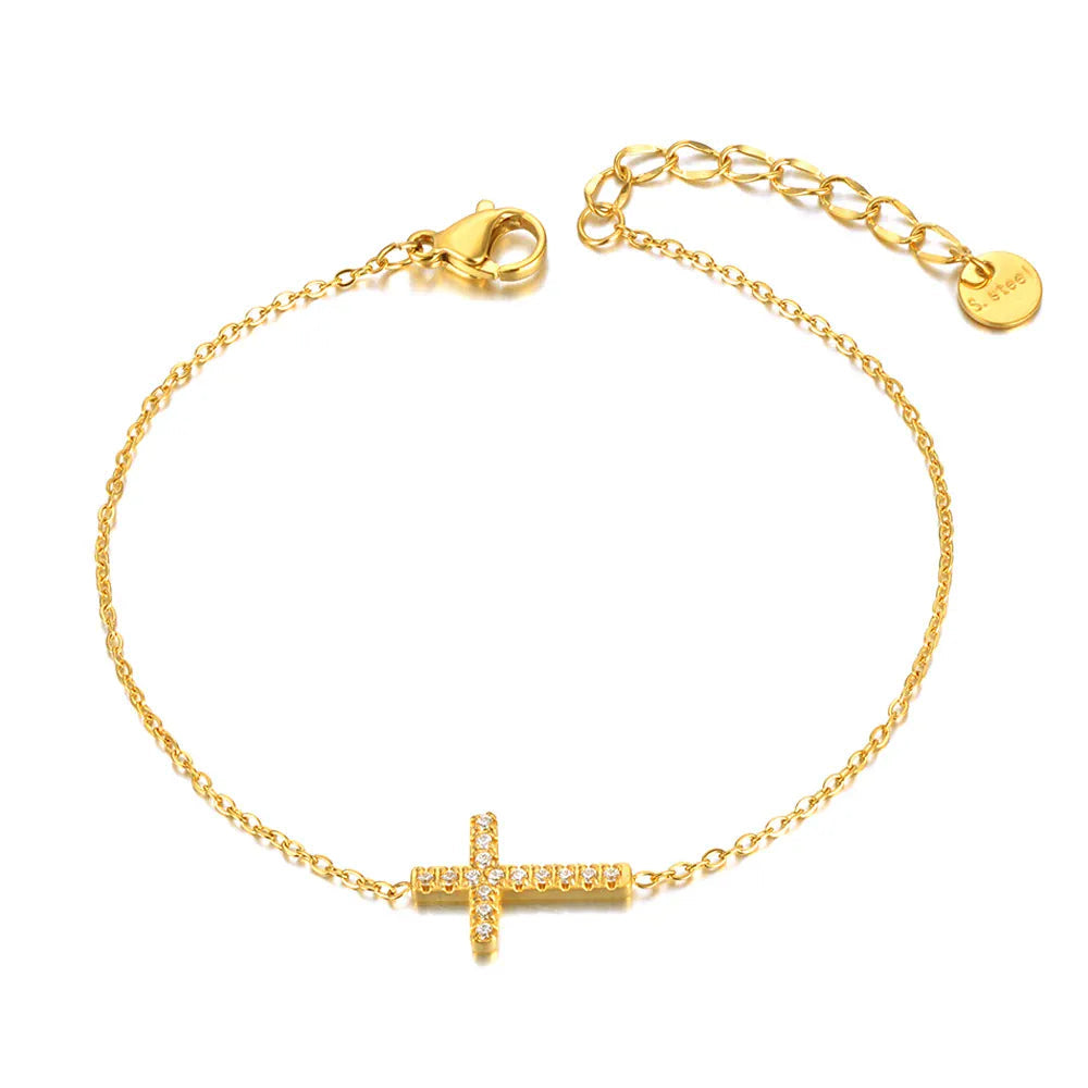 Valeria Montes Pulsera con dijes de cruz religiosa