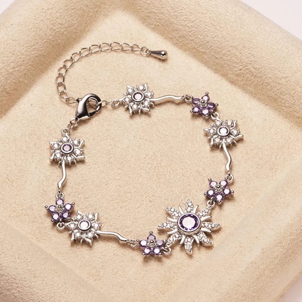 Valeria Montes Pulsera con Soles y Flores Ajustable