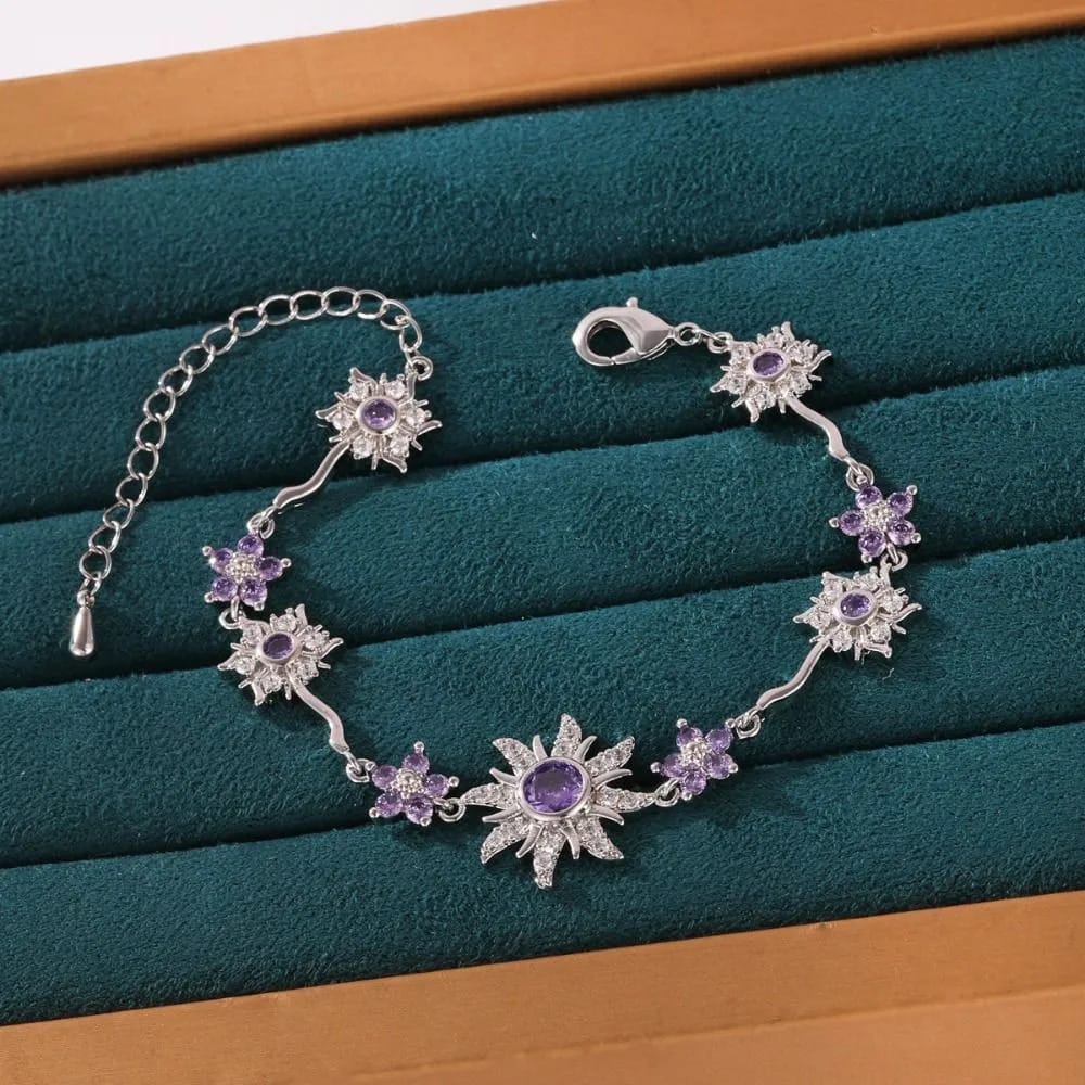 Valeria Montes Pulsera con Soles y Flores Ajustable