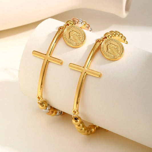 Valeria Montes Pulsera de Placa Ovalada San Benito