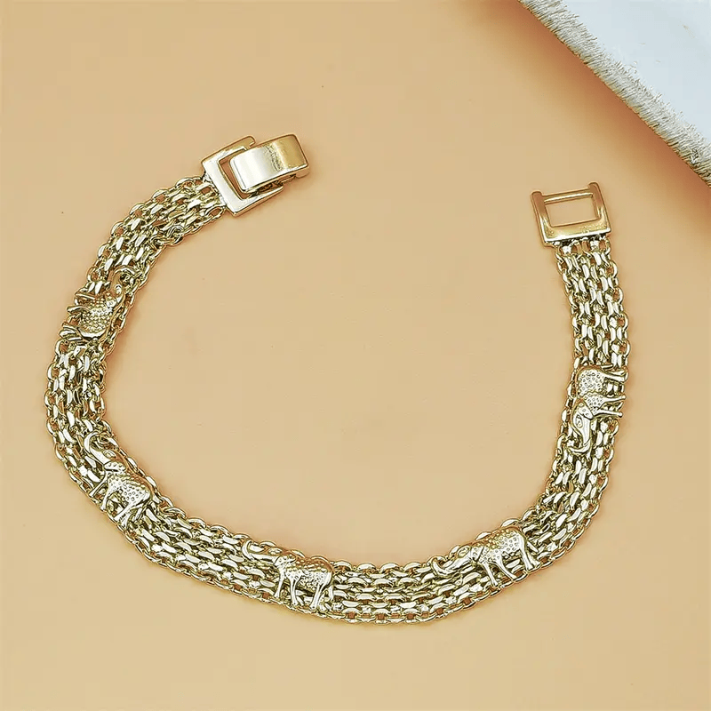 Valeria Montes Pulsera del Elefante de la Suerte Ajustable