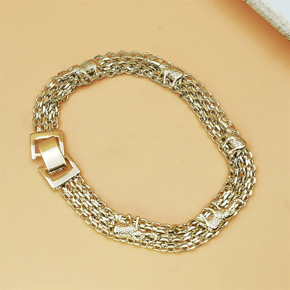 Valeria Montes Pulsera del Elefante de la Suerte Ajustable
