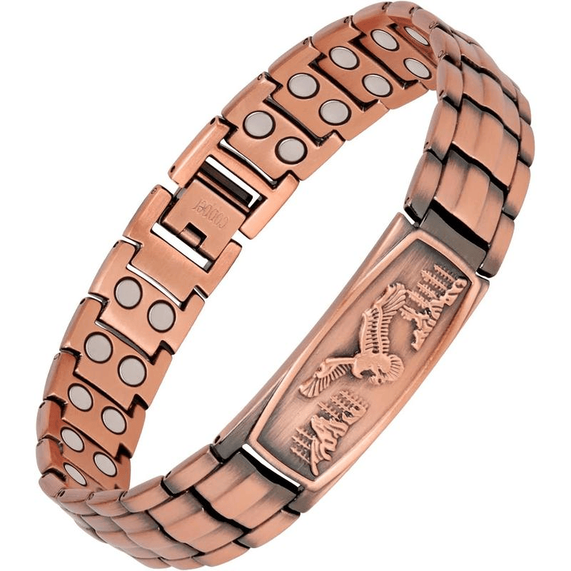 Valeria Montes Pulsera Magnética de Cobre con el Emblema del Águila
