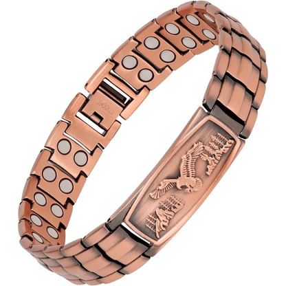 Valeria Montes Pulsera Magnética de Cobre con el Emblema del Águila
